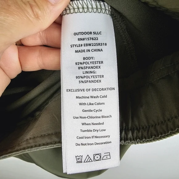 Eddie Bauer Olive Green Slightly Curvy Straight Spindrift UPF 50+ Skort NWT - Picture 8 of 8